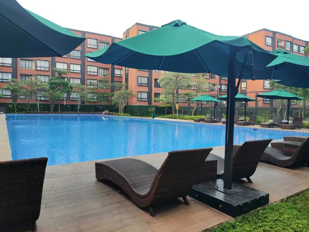 Tercantik! Apartemen 2 BR, Low Rise, Furnished, Lantai Tengah, Tower Q