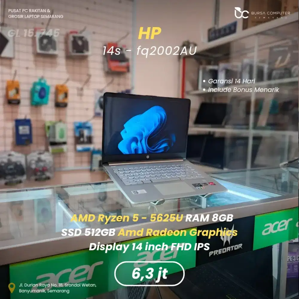 HP 14s-fq2002AU | Ryzen 5 5625U 8GB 512GB