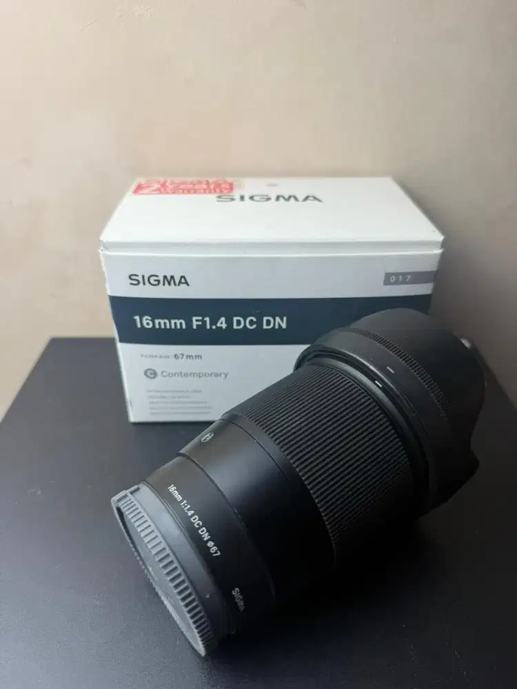 Lensa sigma 16mm F1.4 sony Fullshet box lengkap