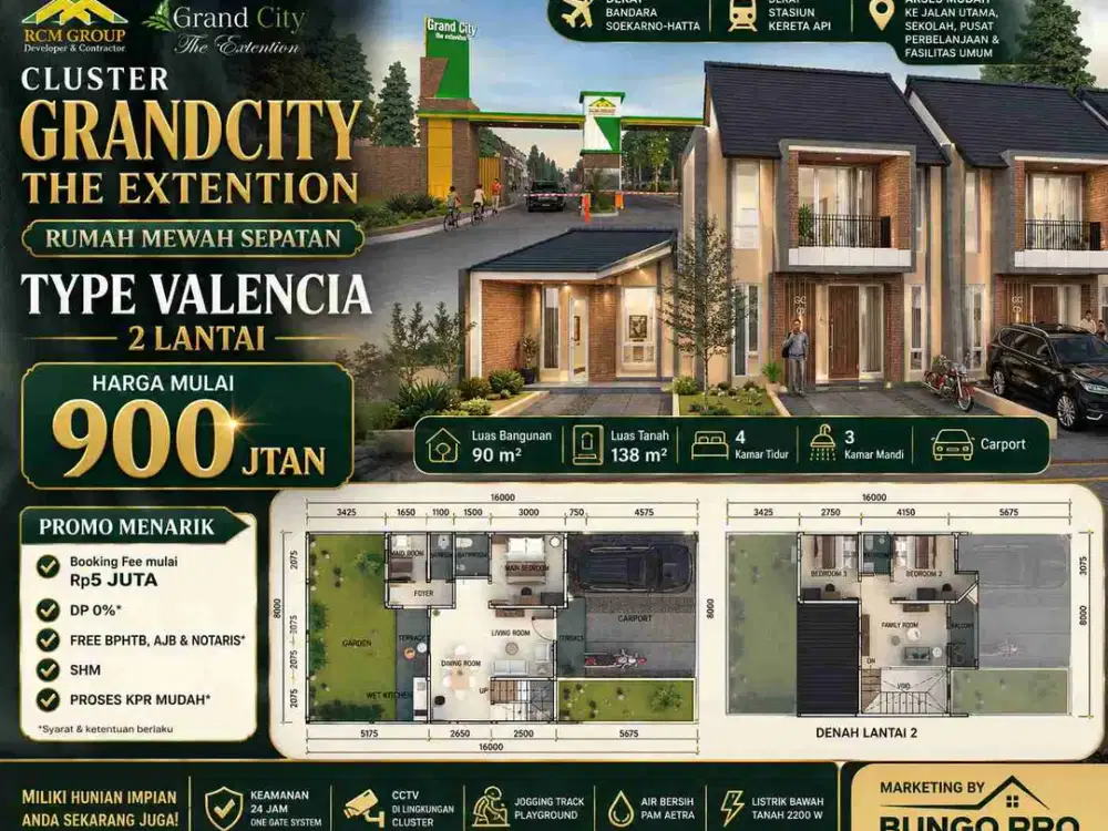 Rumah type valencia 4 kamar tidur bayar 5 juta akad