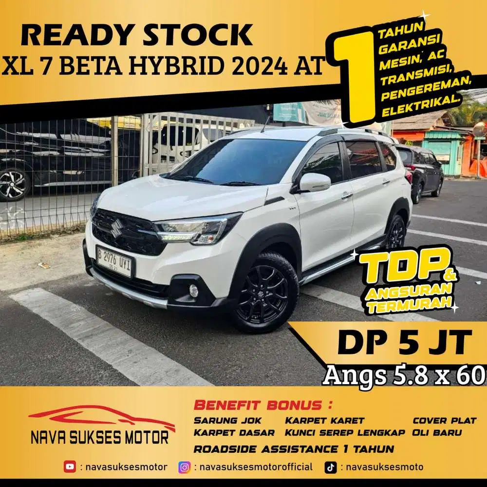 TDP 5Jt Angs Termurah XL 7 Beta Hybrid 2024 Matic Putih Low Km LikeNew