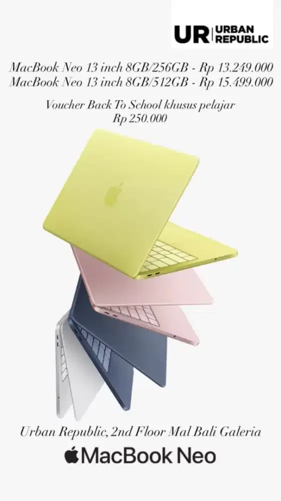 Ready Macbook Neo & macbook pro  kredit cukup KTP saja