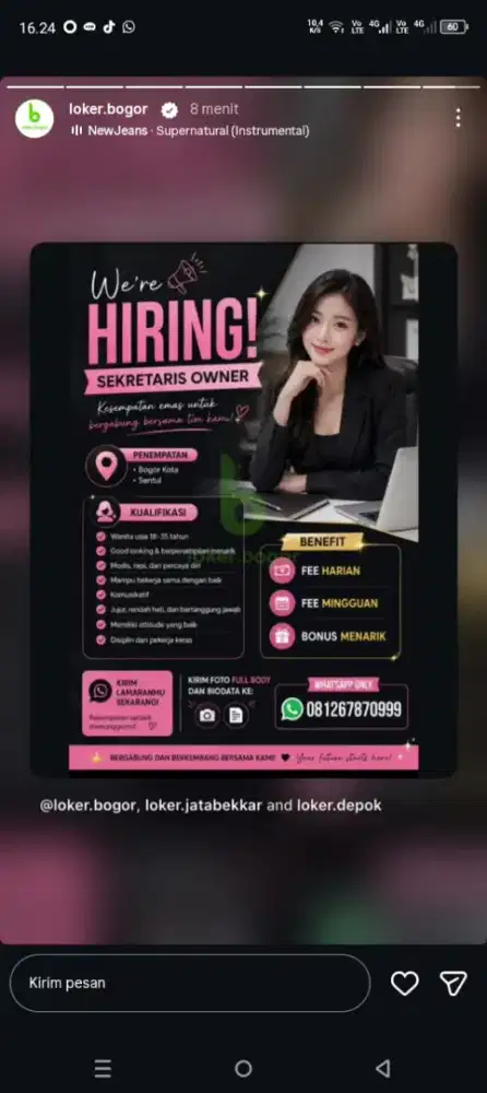 Lowongan kerja sekertaris owner