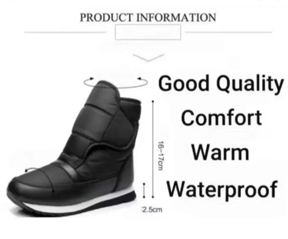 Sepatu boots untuk musim winter, tipe unisex
