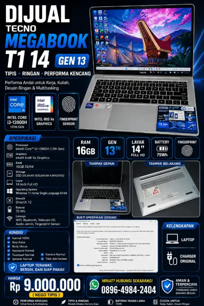 Laptop Tecno Megabook T1 14