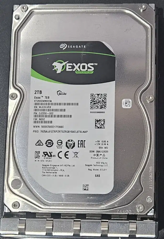 HDD SERVER SEAGATE 7E8 2TB SAS (Murah, Banting Harga)