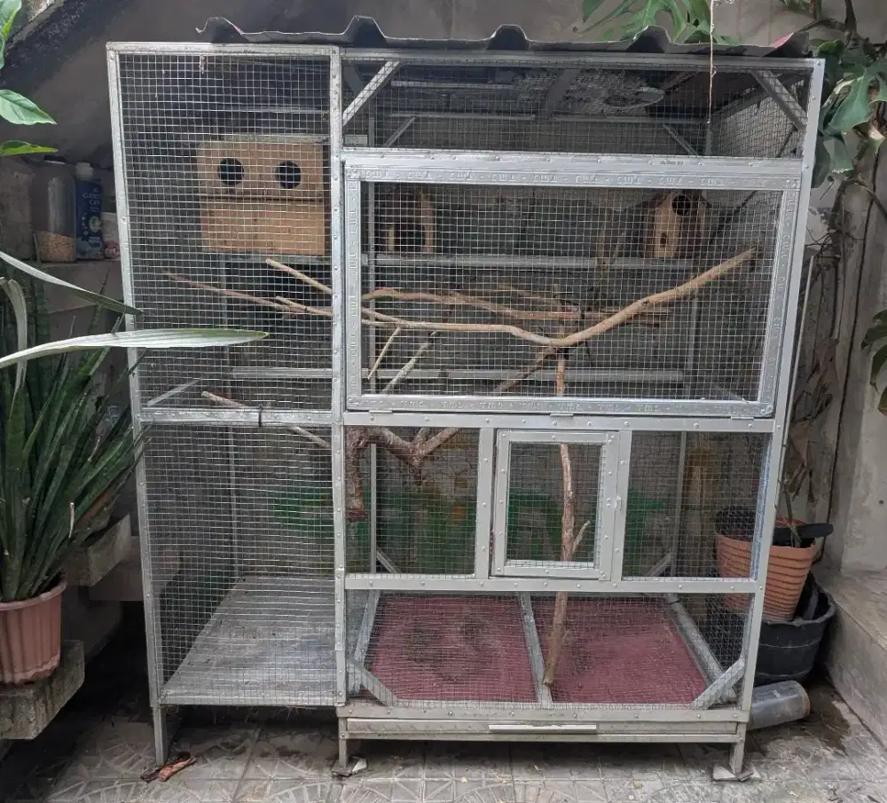 Aviary kadang Hewan Burung Kucing Ukuran Besar 135 x 150 x 60CM