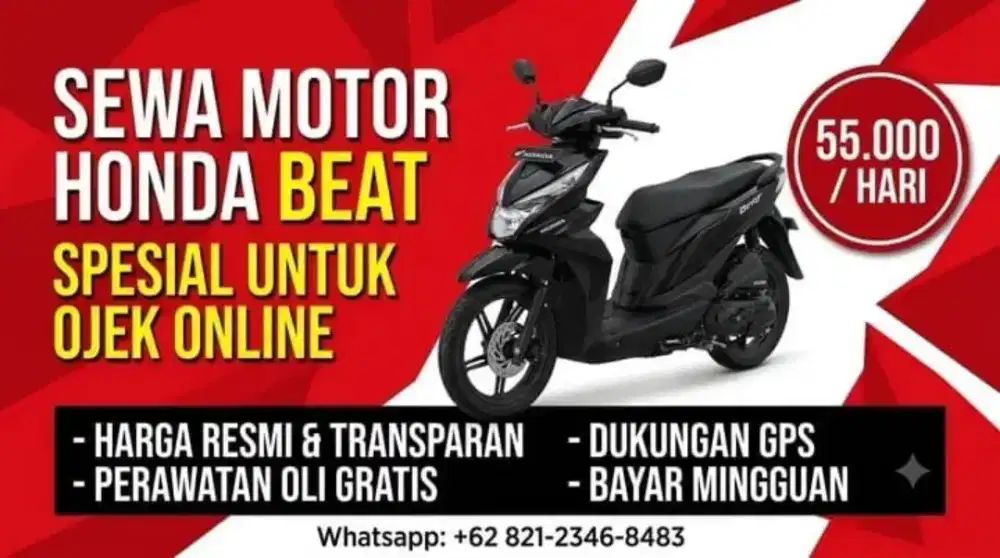 SEWA MOTOR HONDA BEAT RP 55.000/HARI (MINIMAL 3 BULAN)