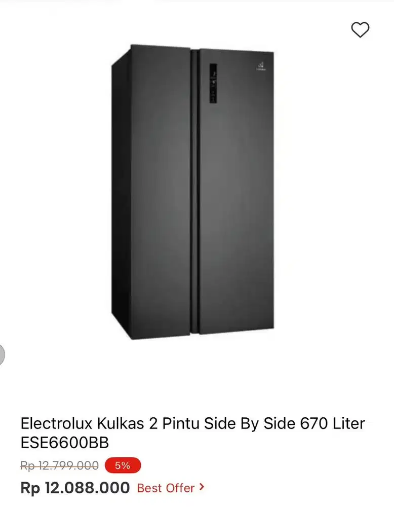 KULKAS SBS ELECTROLUX 670liter