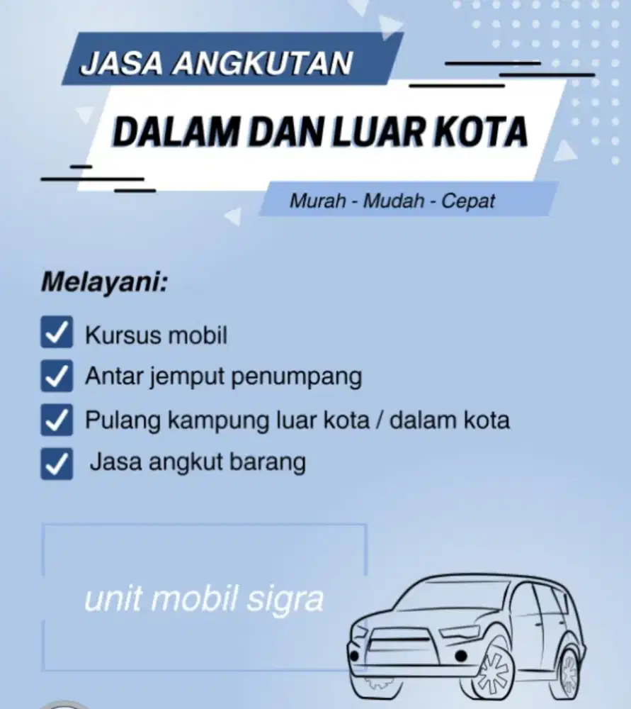 Antar/jemput unit sigra