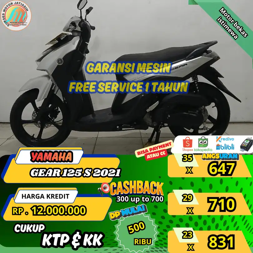 YAMAHA GEAR S 125 2021 DP&ANGSURAN TERMURAHSYRTKTP&KK(SUKSESMOTOR)