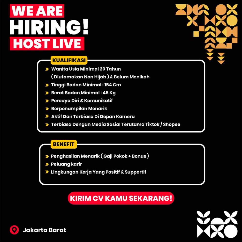 Host Live Wanita Jakarta Barat