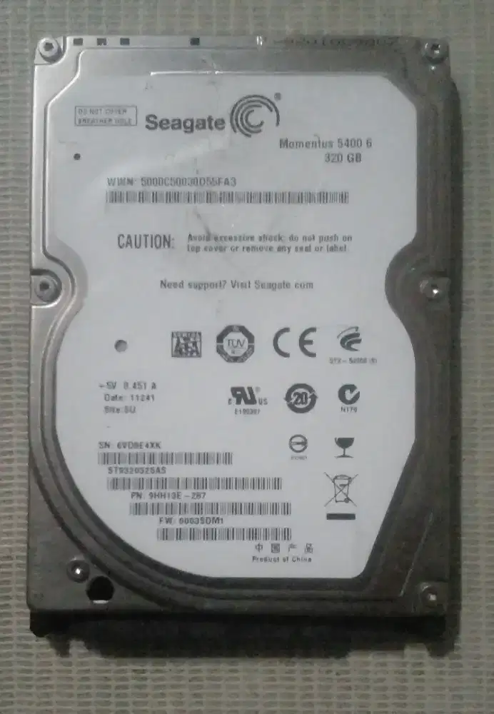 HDD 320 GB Laptop Seagate Normal Sehat