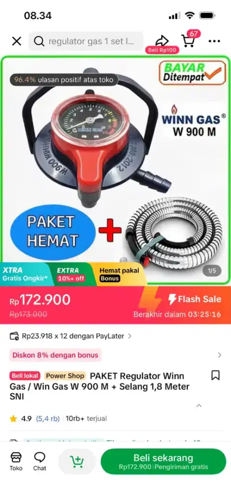 regulator plus selang