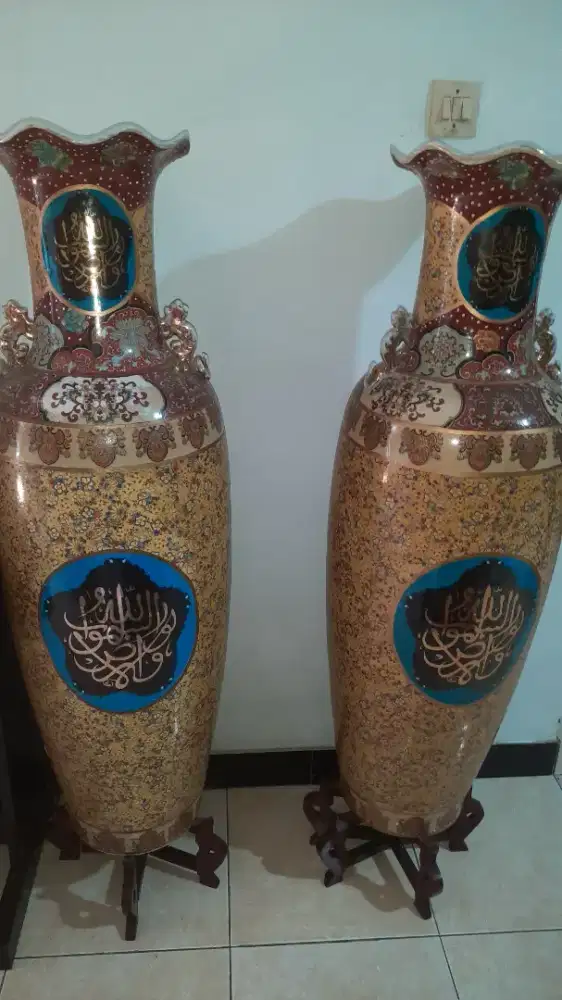 2 Guci keramik anti tinggi 1,4 hiasan ruang tamu