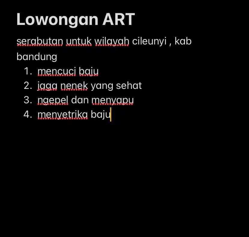 Dicari ART serabutan