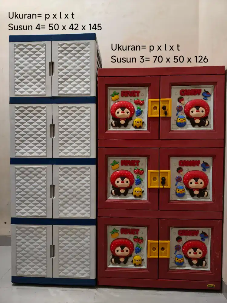 Lemari plastik susun 3 dan 4