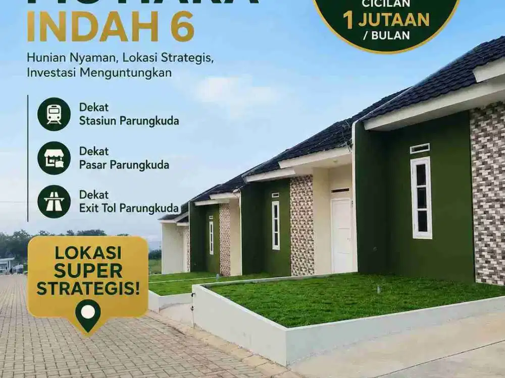Rumah 1 Lantai Siap Huni Dekat Stasiun Parungkuda