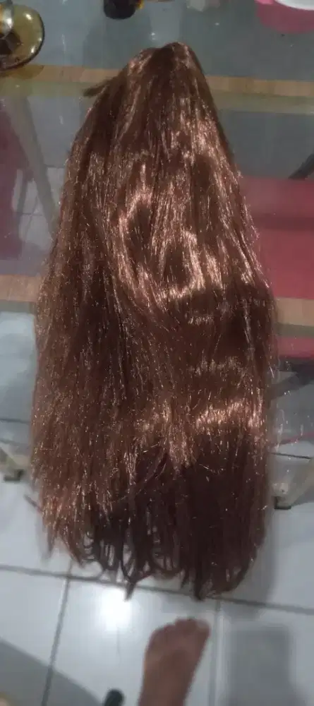 Wig rambut palsu wanita warna dark brown