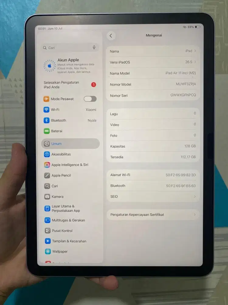 Ipad air m2 128 wifi only