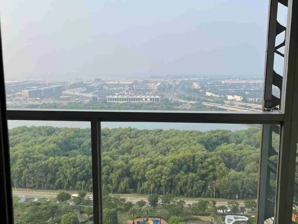 disewakan apartemen gold coast studio luas 28 view laut furnsih free pakir