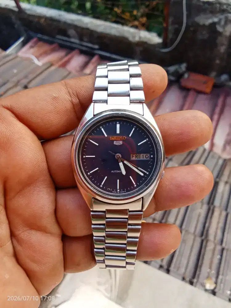 Jam Seiko 5 plat blue mesin 7009 otomatis original