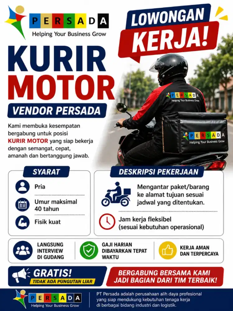 Lowongan driver kurir motor