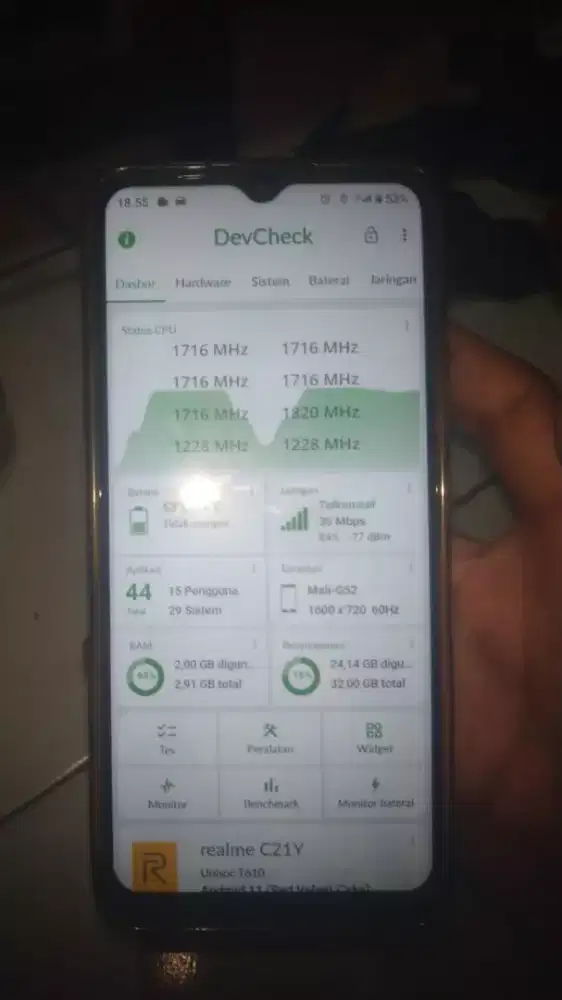 Realme c21y ram3/32 unisoc mantap