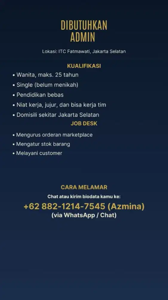 Jaga toko sparepart hp
