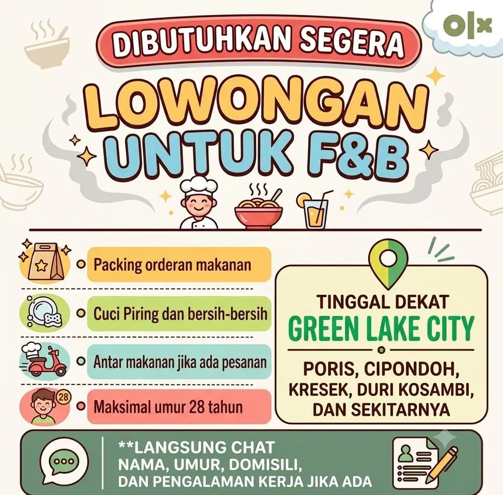 LOWONGAN F&B CIPONDOH DURI KOSAMBI