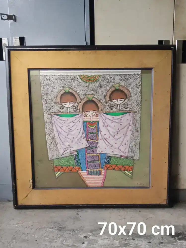 Lukisan kanvas, 3 putri
