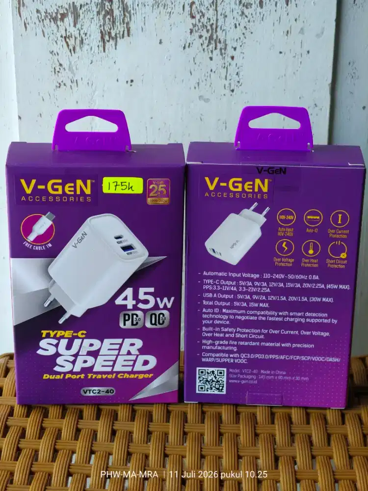 Charger Vgen 45watt Super Fast Samsung ( GRATIS ONGKIR )
