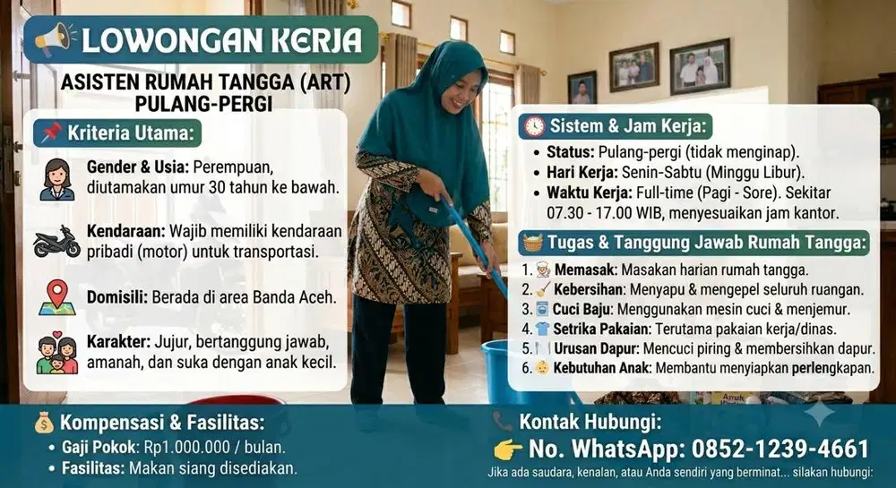 Lowongan Asisten Rumah Tangga