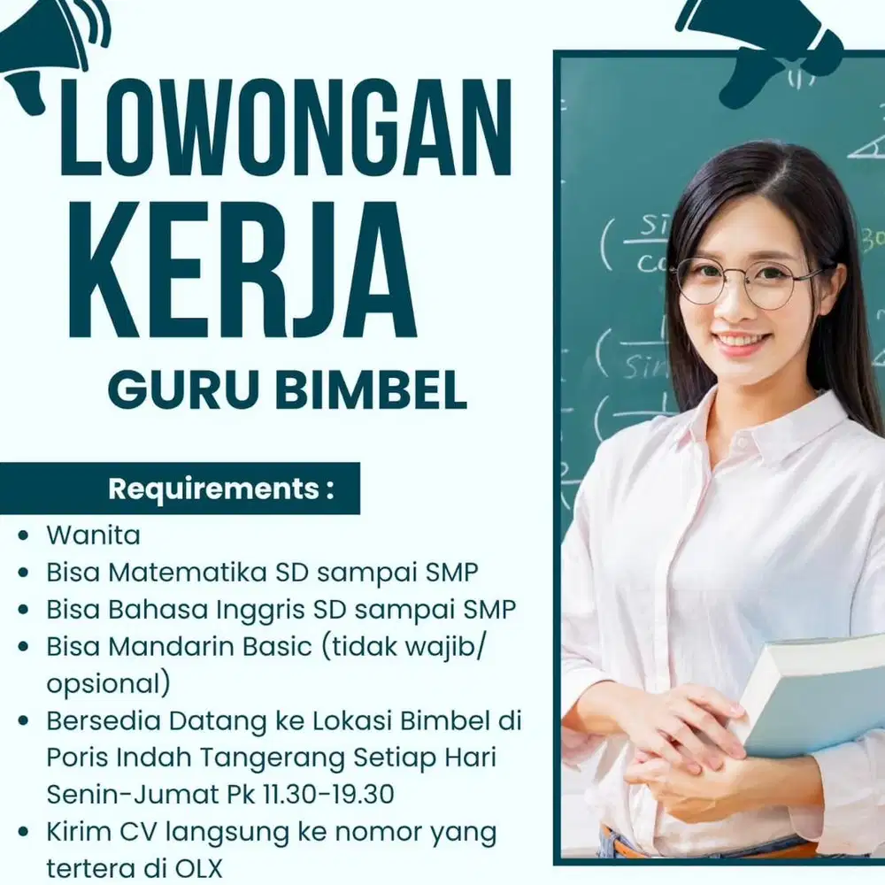 Lowongan Kerja Guru Les Bimbel Loker Poris Indah