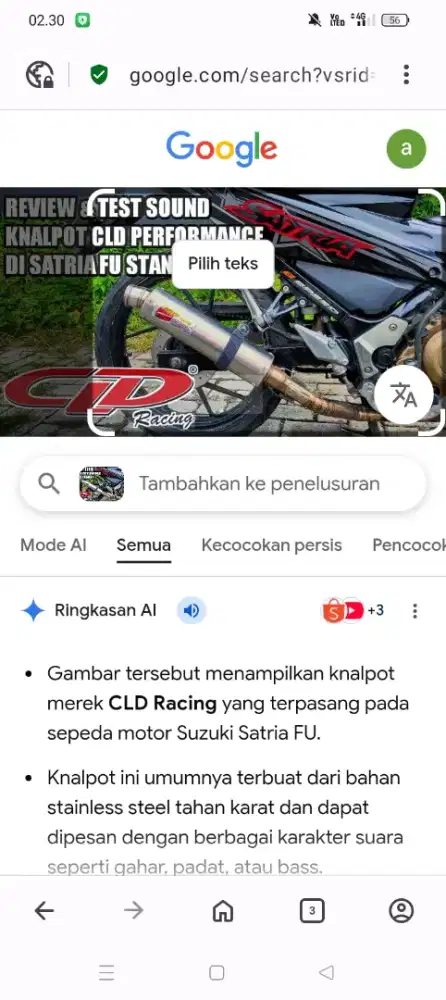 Dijual cepat knalpot ars Suzuki Satria Fu