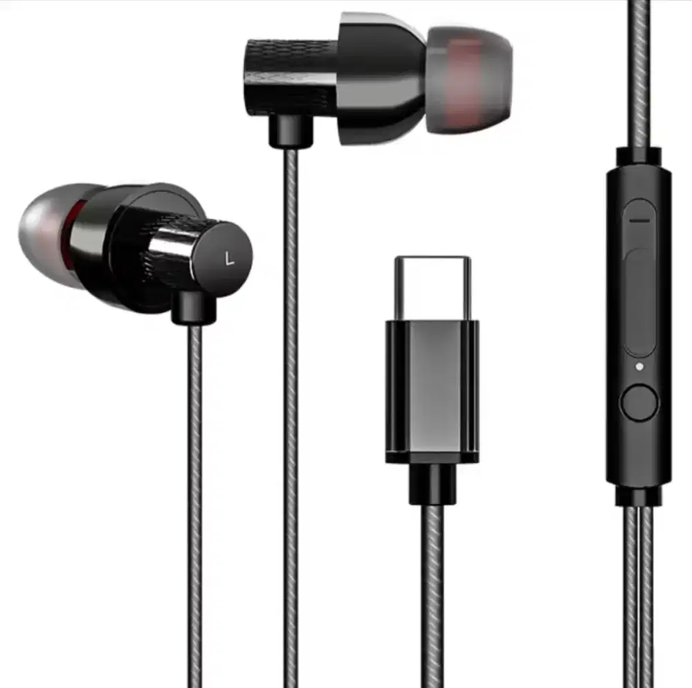 Headset Wired VeMee VM-EP12C earphone in-ear Type C+Bass Profesional