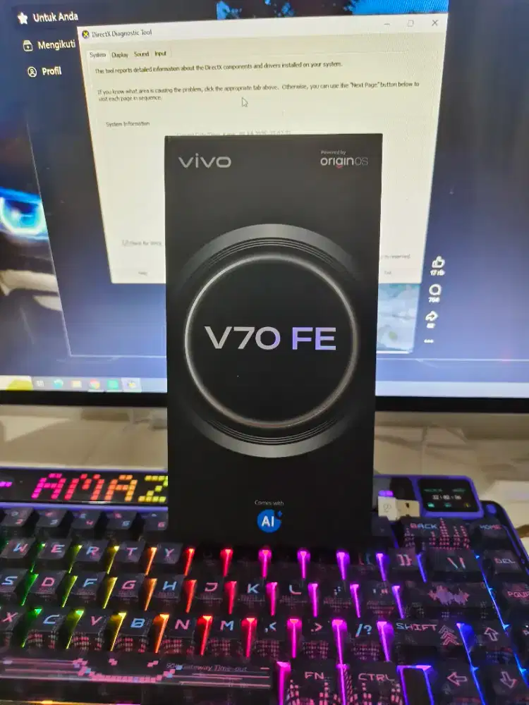 Vivo V70 FE 12+12/256 Garansi panjang masih 2 minggu