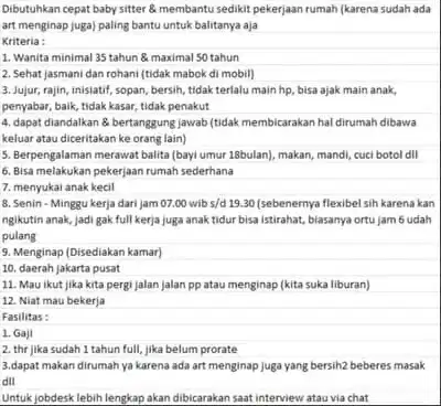 Dicari momong anak