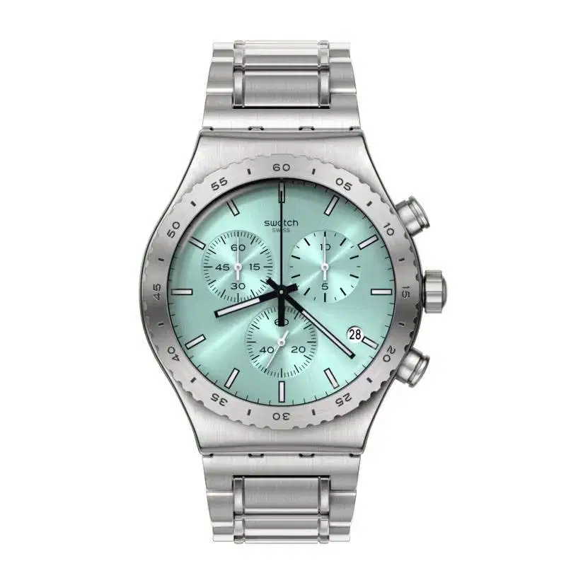 Jam Tangan Swatch Irony Energize You Turquoise Green Dial Stainless