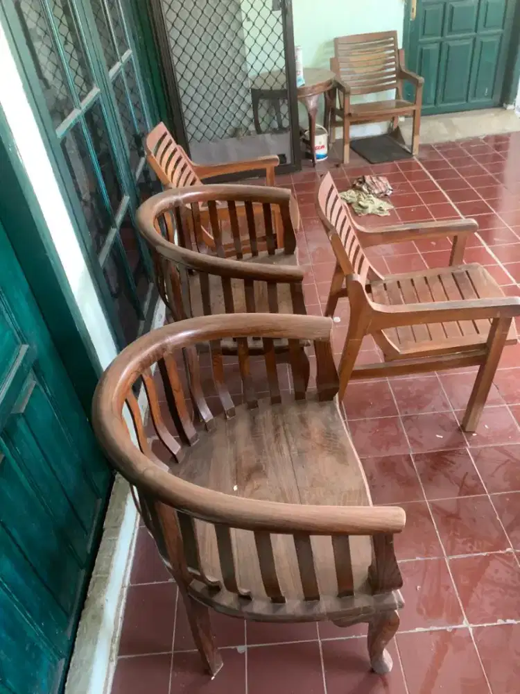 kursi teras lenong kayu jati
