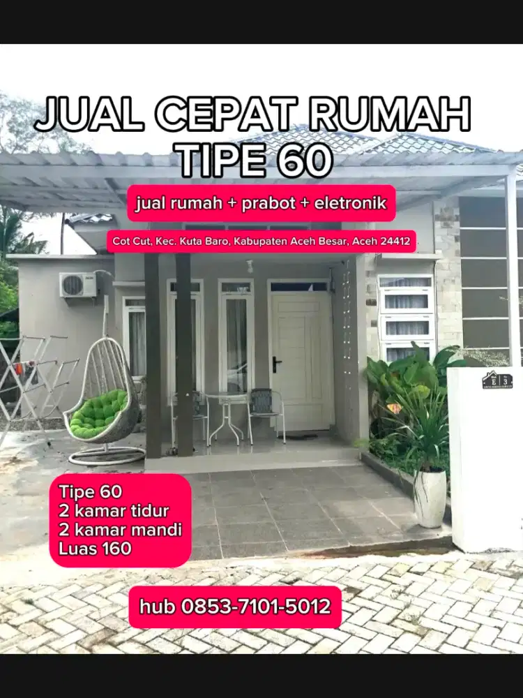 JUAL CEPAT RUMAH DAN PERABOT