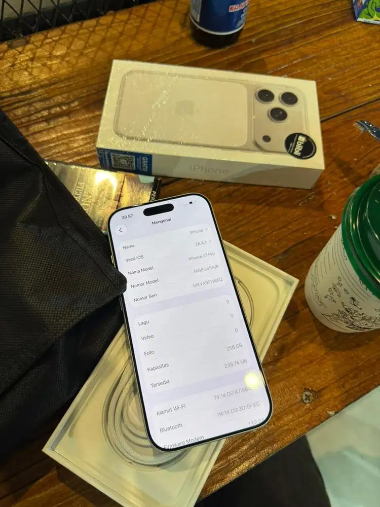 iphone 17 pro 256 silver open box gajadi pake
