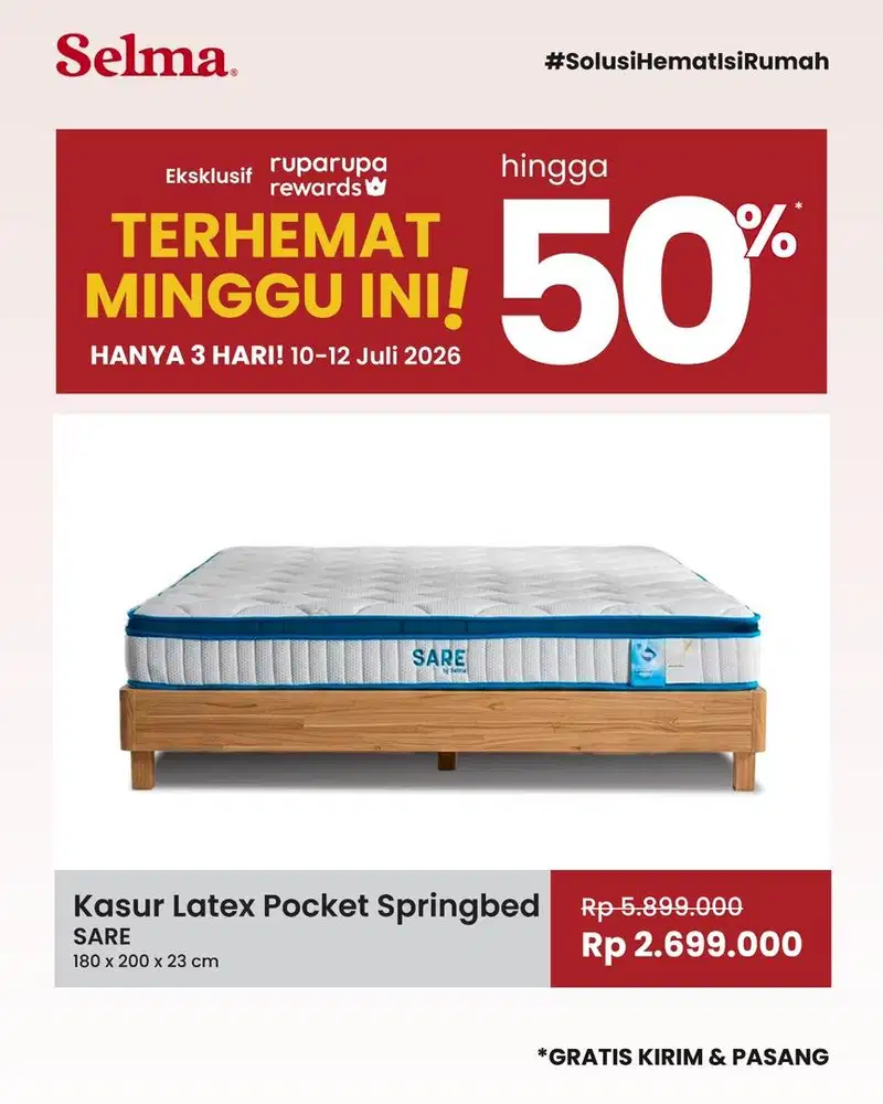 Kasur Pocket Spring Latex 180x200cm