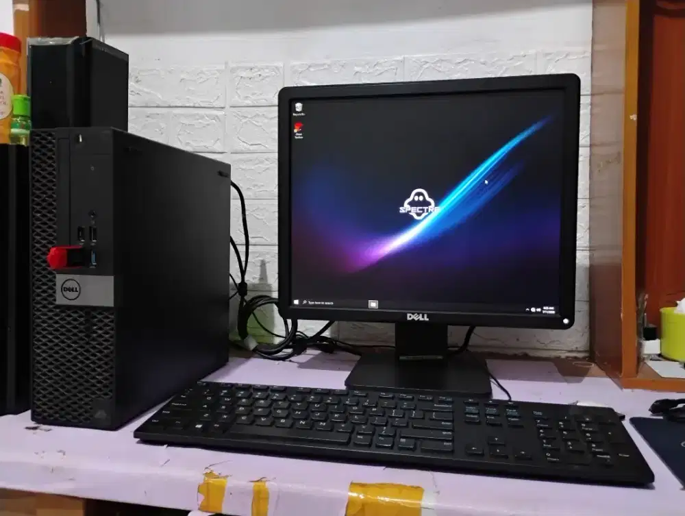 Pc gaming dell slim / intel i3 gen6 + ram 8gb + monitor 17inch fullset