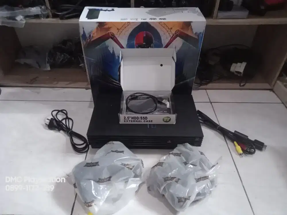 PS2 Fat seri 3xxx matrix Hdd external 250GB fullset , siap pakai