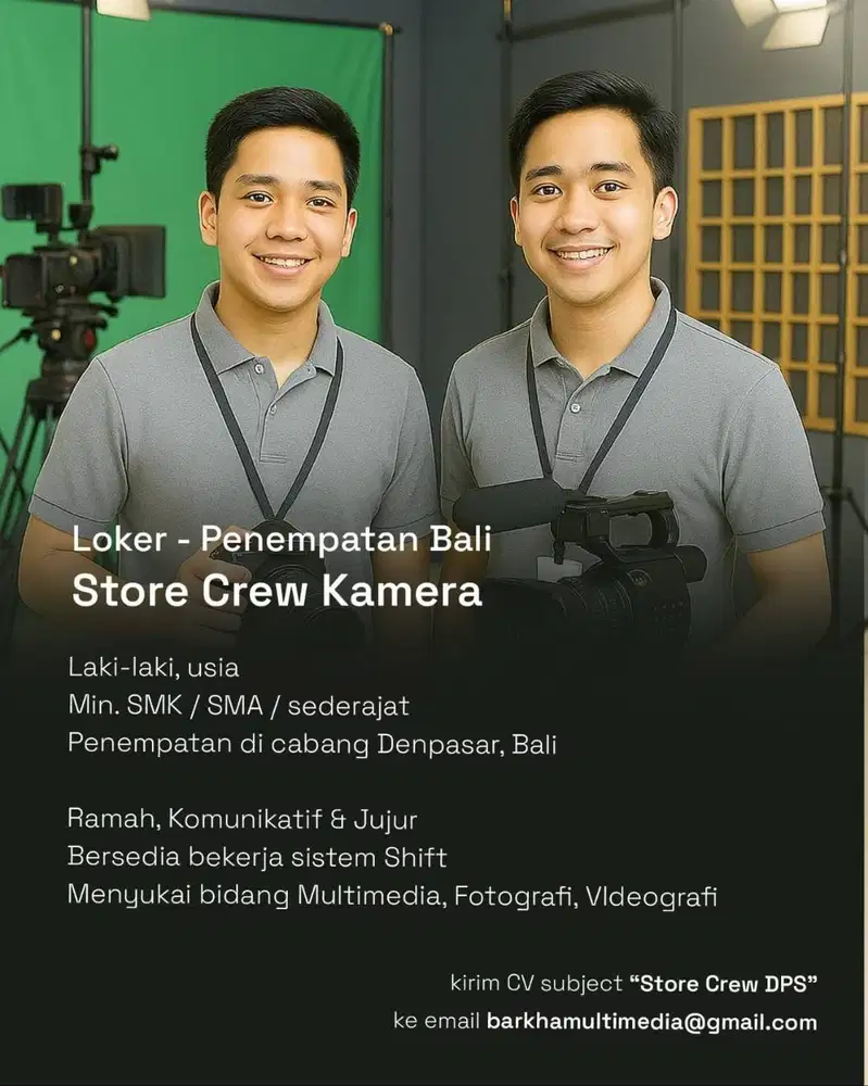 Store Crew & Delivery Rental Kamera Penempatan BALI