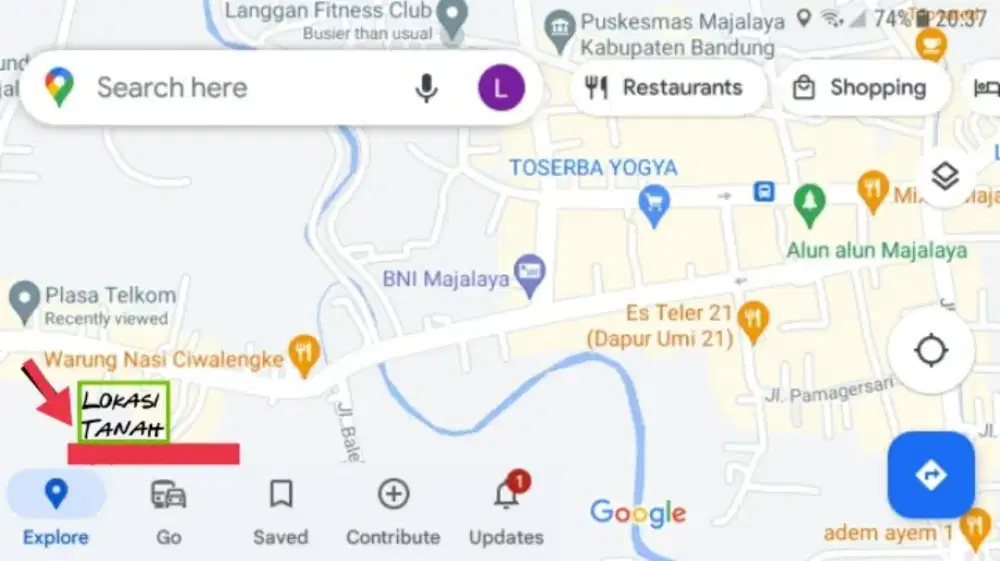 Dijual Tanah eks pabrik