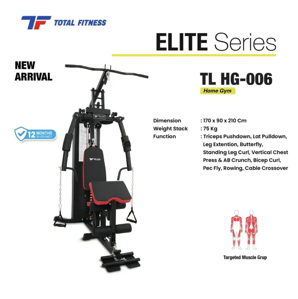 Alat fitness rumahan home gym 1 sisi