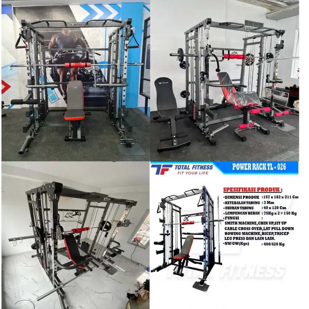 Ready power rack multi fungsi