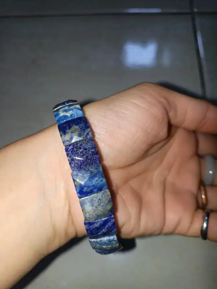Gelang lapis lazuli gelang lapiz lazuli gelang biru gelang batu kotak